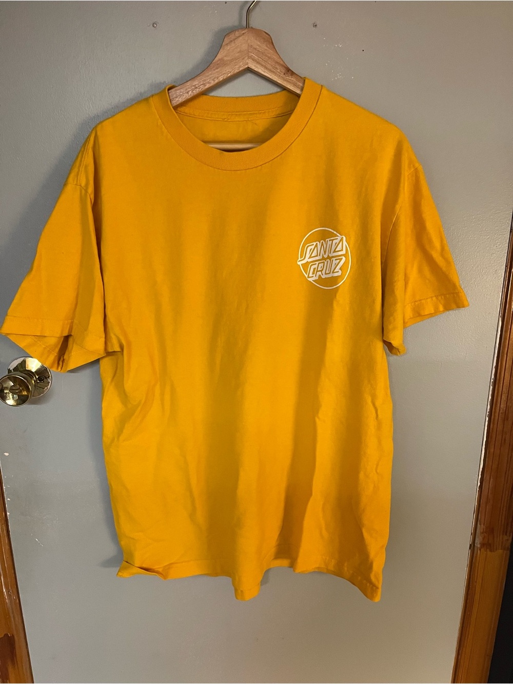 Santa Cruz Skateboards Yellow Tee with White Logo